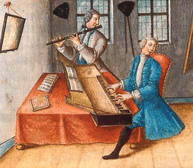 Traversflöte und Clavichord - Bild